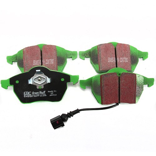 	
				
				
	Green EBC front brake pads for Golf 4 1.8 turbo 1999 to 2001 - GH50807
