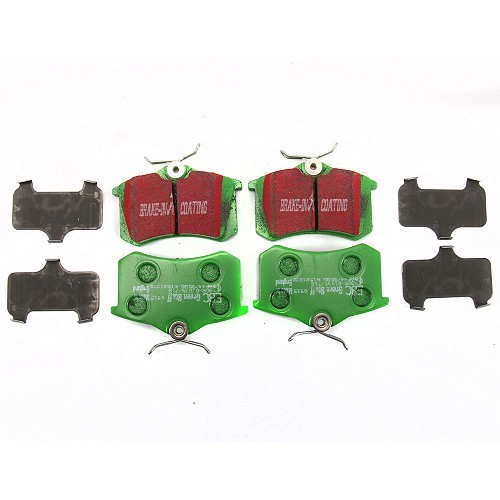 	
				
				
	Set of green EBC rear brake pads for Golf 4 ->2003 - GH51102
